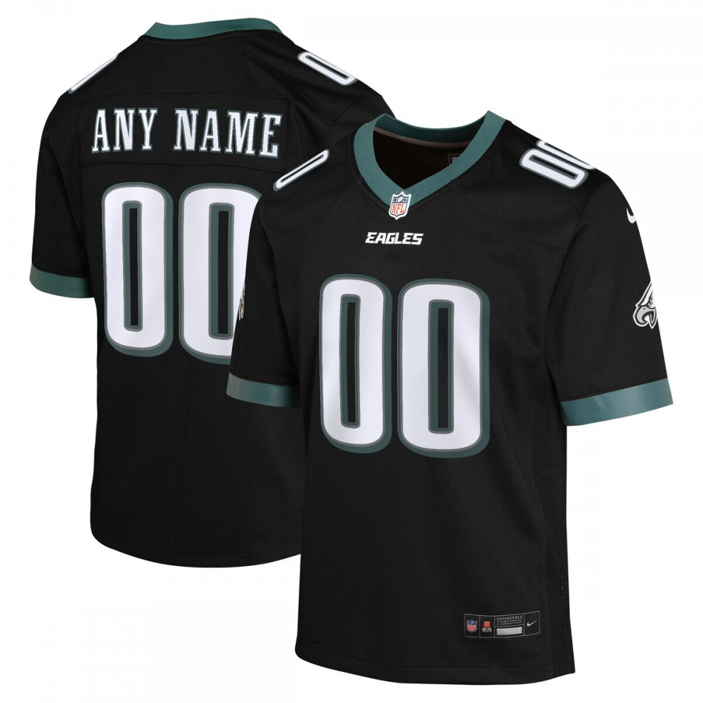 Philadelphia Eagles Nike Youth Alternate Custom Game Jersey - Black-GridironStore